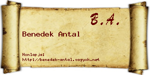 Benedek Antal névjegykártya